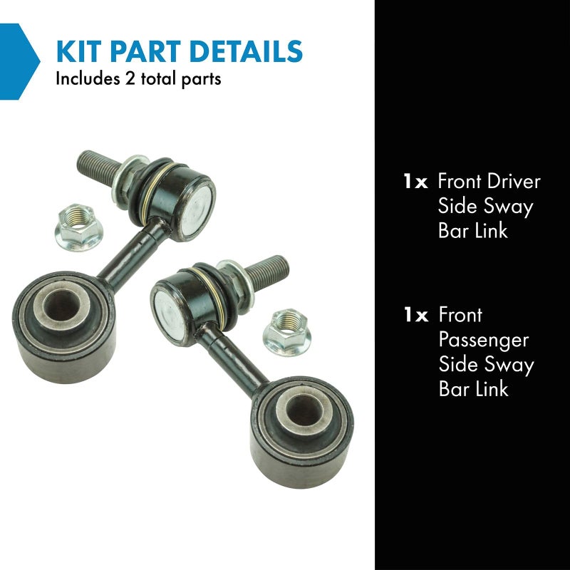 TRQ Front Sway Bar Stabilizer Link Set Compatible with 2008-2022 Toyota Sequoia 2007-2021 Tundra - Image 2
